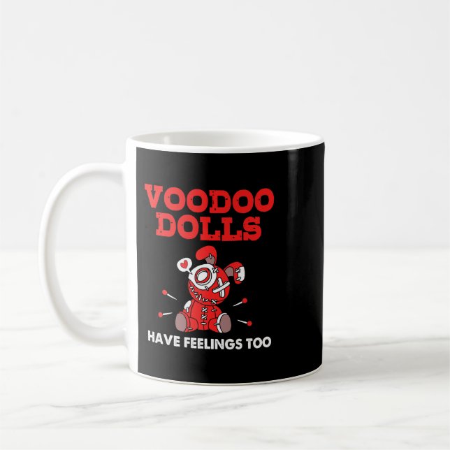 Emo Voodoo Dolls Have Feelings Too Halloween Gothi Coffee Mug (Left)