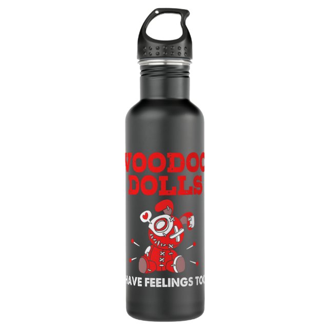 Emo Voodoo Dolls Have Feelings Too Halloween Gothi Stainless Steel Water Bottle (Front)