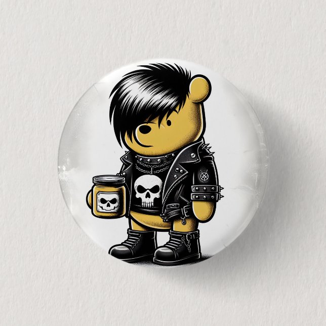 Emo Winnie the Pooh 1 Button (Front)