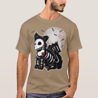 Emo Wolf Skeleton Full Moon Anime Goth Aesthetic H T-Shirt