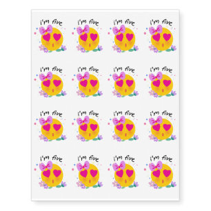 Emoji 6th Birthday Kids for Girls Funny Party Temporary Tattoos