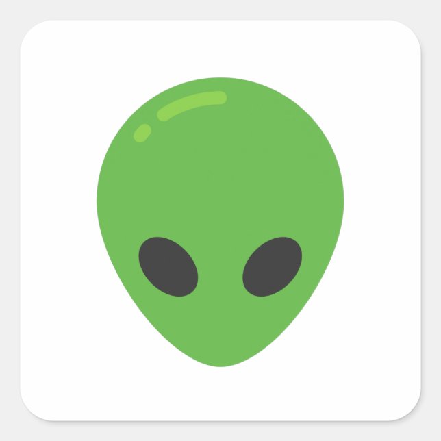 emoji aliens square sticker (Front)