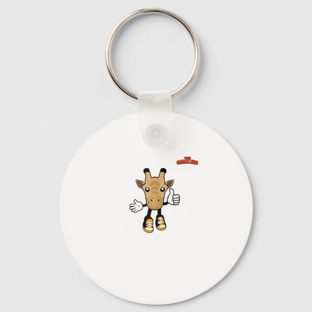 emoji animals giraffe thumb up  keychain (Front)