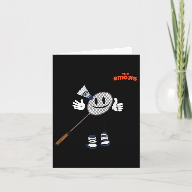 Emoji Badminton Sports Thumb Up  Card (Front)
