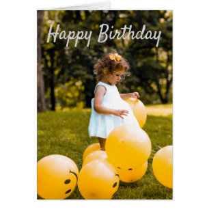 Emoji Balloons, Yellow Sunshine Birthday Cards