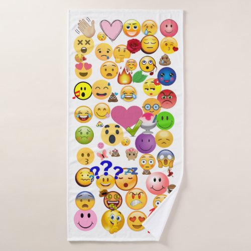 emoji bath towel set