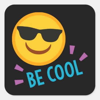 Emoji Be Cool Square Sticker by MishMoshEmoji at Zazzle