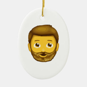 emoji bearded man ceramic ornament