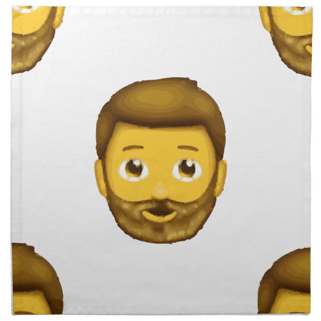 emoji bearded man napkin (Front)