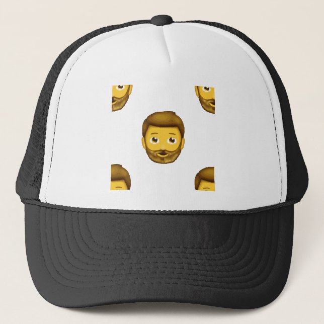 emoji bearded man trucker hat (Front)
