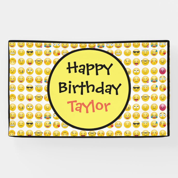 Emoji Birthday Banner | Zazzle
