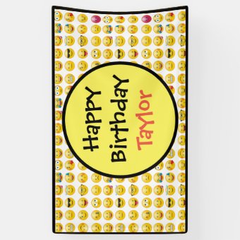 Emoji Birthday Banner | Zazzle