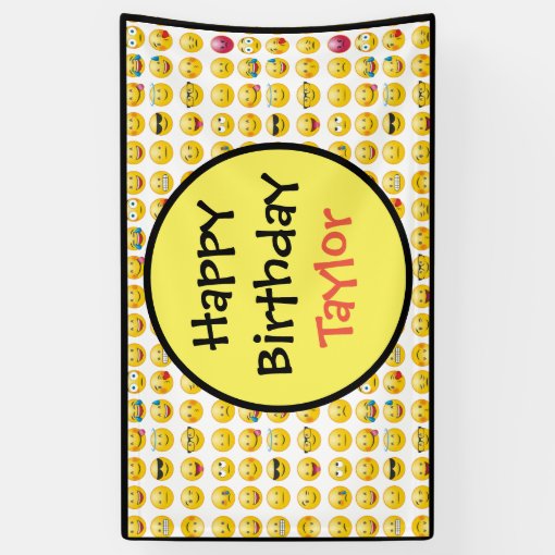 Emoji Birthday Banner | Zazzle