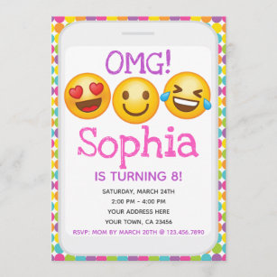 Emoji Birthday Invitations Zazzle Emoji Birthday Invitations Zazzle