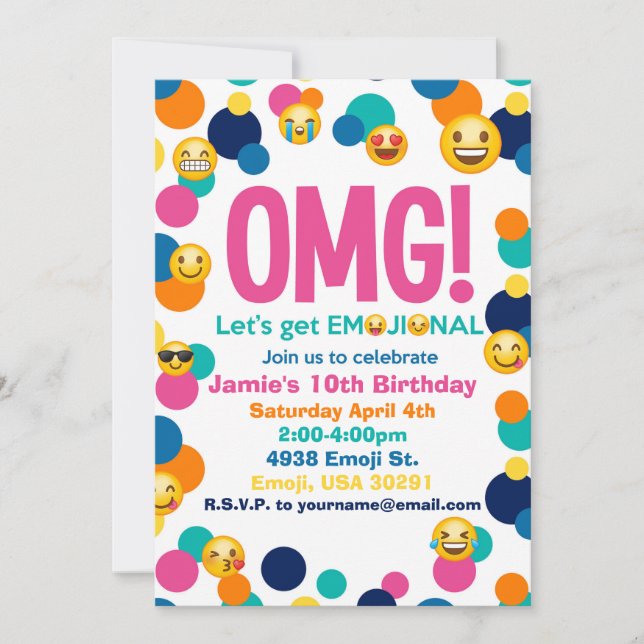 Emoji Birthday Invitation (Front)