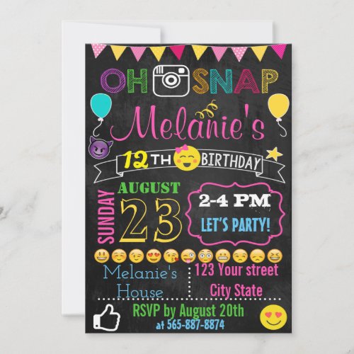 Emoji Birthday invitation card