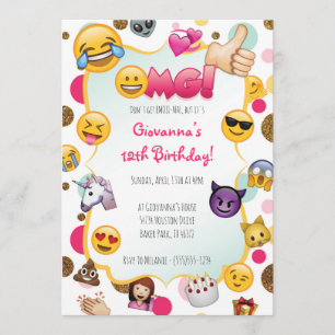 Emoji Birthday Invitation - Emoji Themed Invites