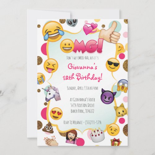 Emoji Birthday Invitation _ Emoji Themed Invites