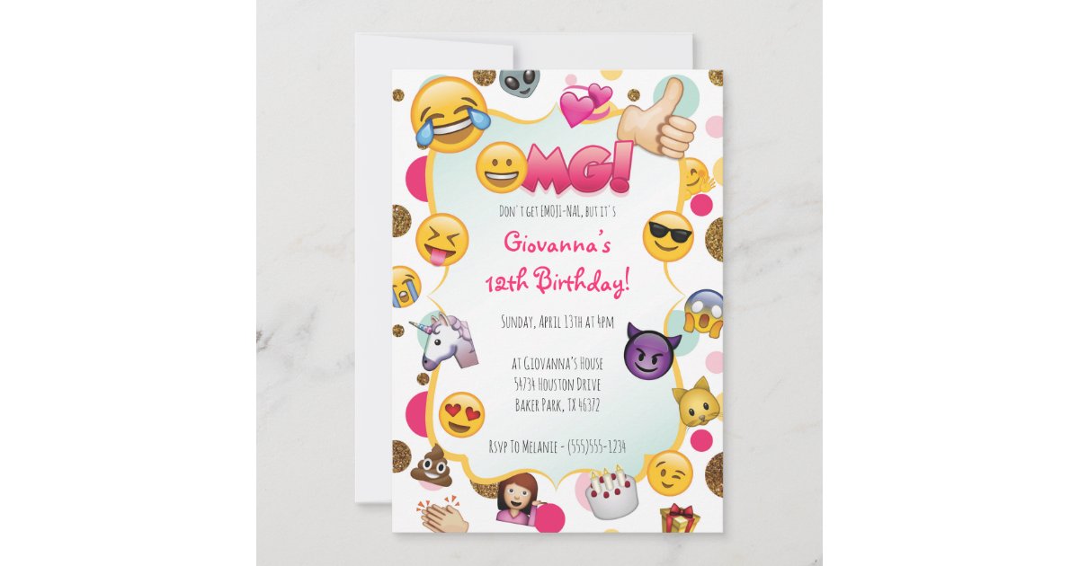 Emoji Birthday Invitation - Emoji Themed Invites | Zazzle
