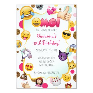 Emoji Birthday Invitation - Emoji Themed Invites