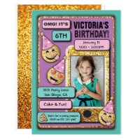 Emoji Birthday Party Cell Phone text invitation