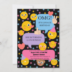 emoji birthday party invitation