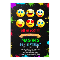 Emoji birthday party invitation card