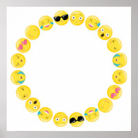 Emoji Birthday Party Selfie Photobooth Backdrop Poster