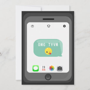 Emoji Birthday Party Thank You Card