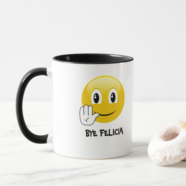 Emoji Bye Felicia Coffee Mug (With Donut)