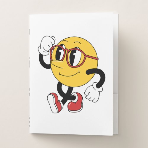 Emoji Cartoon Character with Sunglasses Boys Pocket Folder