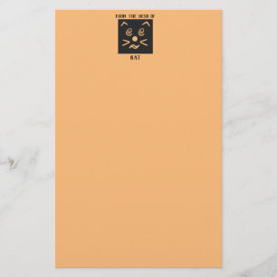 Emoji Cat Face and Your Name Minimalist Stationery