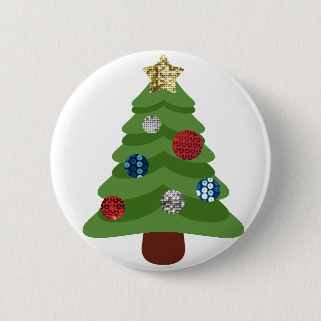 emoji christmas tree button (Front)