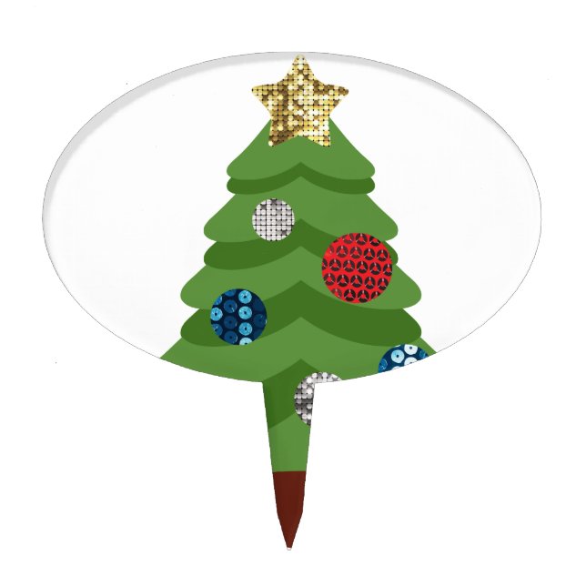 emoji christmas tree cake topper (Front)
