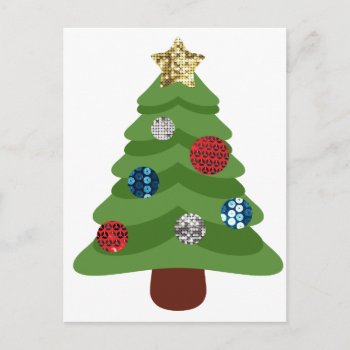 Emoji Christmas Tree Holiday Postcard by funnychristmas at Zazzle