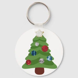 emoji christmas tree keychain