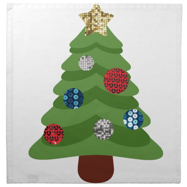 emoji christmas tree napkin (Front)