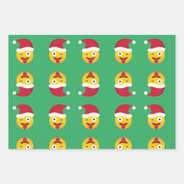 Emoji Christmas  Wrapping Paper Sheets (Front 2)