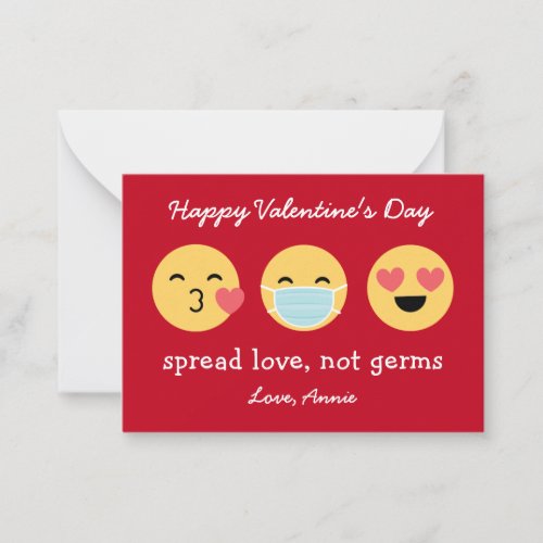 Emoji Classroom Valentine _ Red Notecard