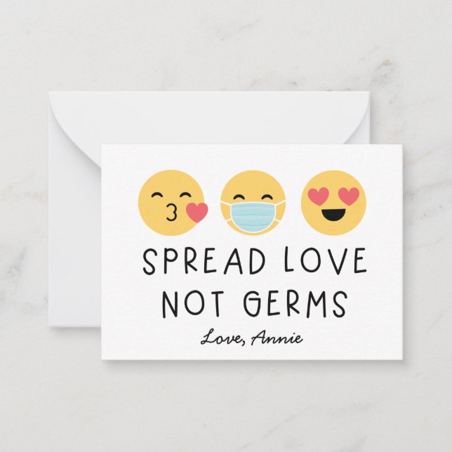 Emoji Classroom Valentine - Yellow Note Card (Front)