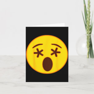 Emoji Crossed Out Eyes Yellow Smile Face Card