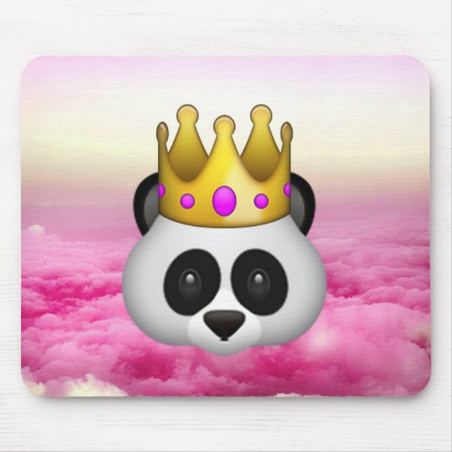 Emoji Crowned Panda Mouse Pad (Front)