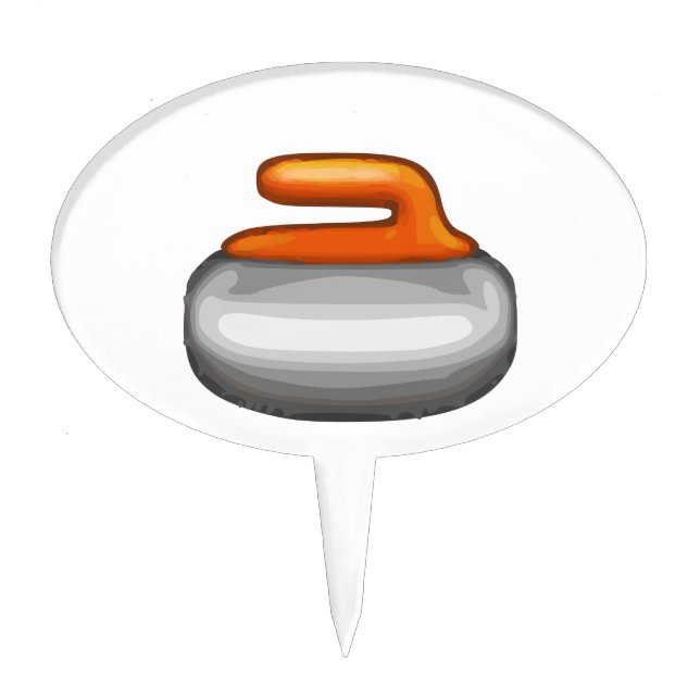 Emoji Curling Stone Cake Topper (Front)