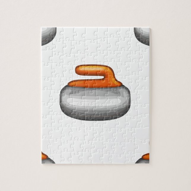 Emoji Curling Stone Jigsaw Puzzle (Vertical)