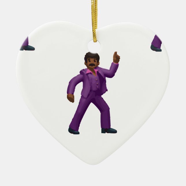 Emoji Dancing Man Ceramic Ornament (Front)
