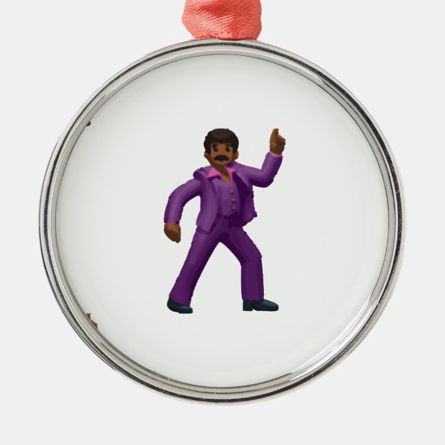 Emoji Dancing Man Metal Ornament (Front)