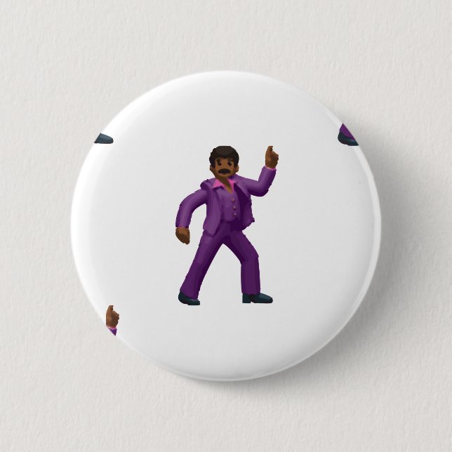 Emoji Dancing Man Pinback Button (Front)