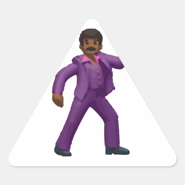 Emoji Dancing Man Triangle Sticker (Front)