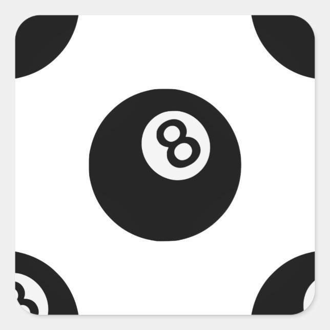 emoji eight ball square sticker (Front)