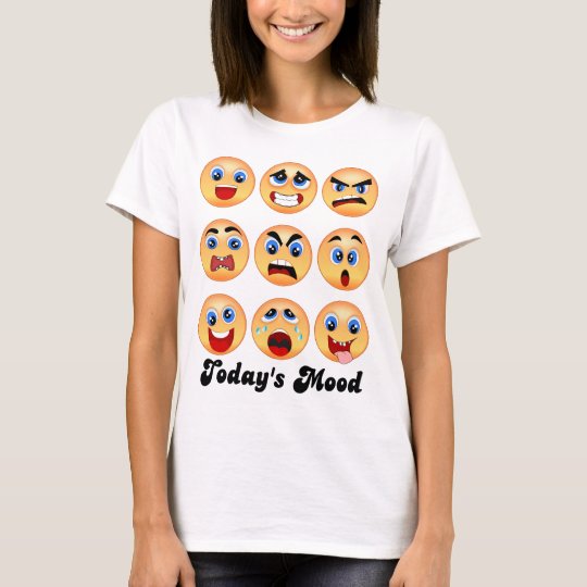 emoji,emoticon, today's mood,mood swing? TShirt Zazzle